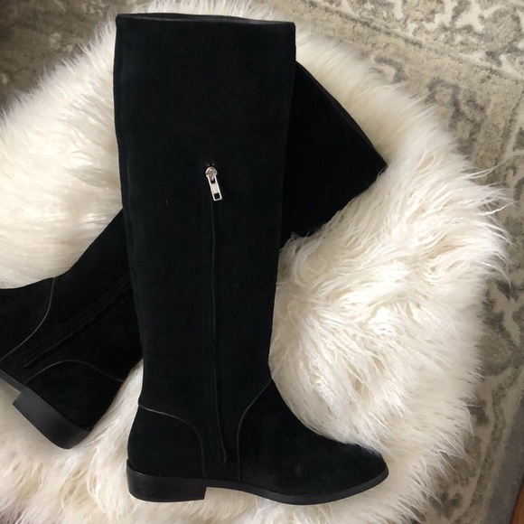UGG Gracen Black Suede Tall Riding Zipper Boots - Picture 4 of 12